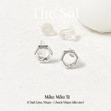  [SHOPEE] Bông Tai Nhựa Nhiều Mẫu Chuôi Su - Màu Bạc 