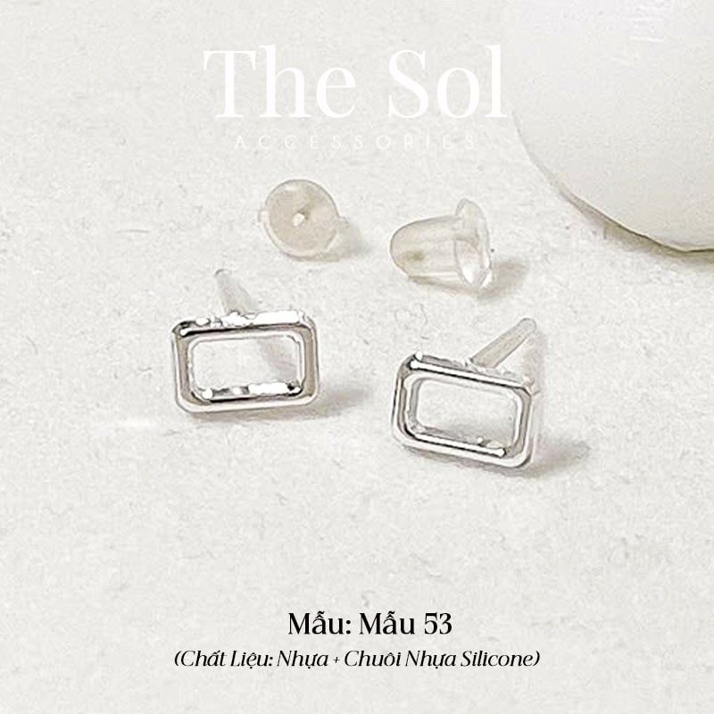  [SHOPEE] Bông Tai Nhựa Nhiều Mẫu Chuôi Su - Màu Bạc 