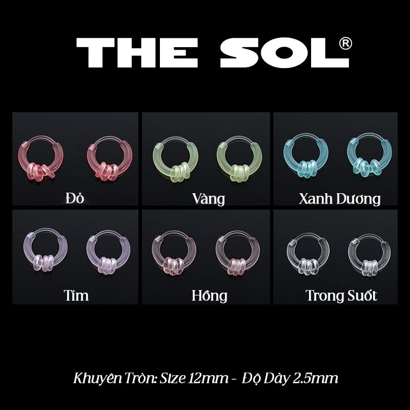  Khuyên Tai Nhựa Khuyên Tròn 3 Vòng Nhỏ 