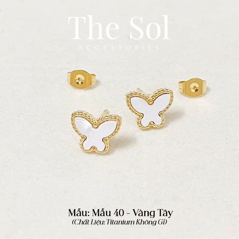  Bông Tai Titan White Butterfly 