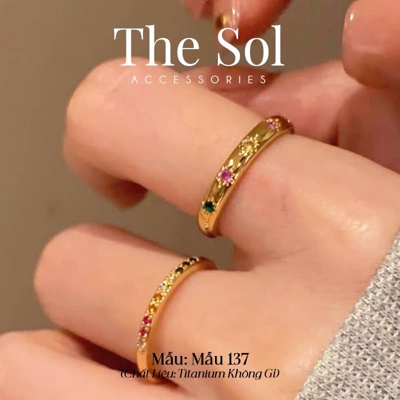  Nhẫnn Titan Colour Diamond - Mẫu 137 