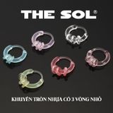  Khuyên Tai Nhựa Khuyên Tròn 3 Vòng Nhỏ 