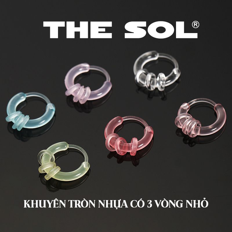  Khuyên Tai Nhựa Khuyên Tròn 3 Vòng Nhỏ 