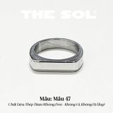  Nhẫn Titan Unisex Basic Rectangle - Mẫu 47 
