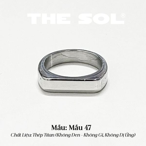  Nhẫn Titan Unisex Basic Rectangle - Mẫu 47 