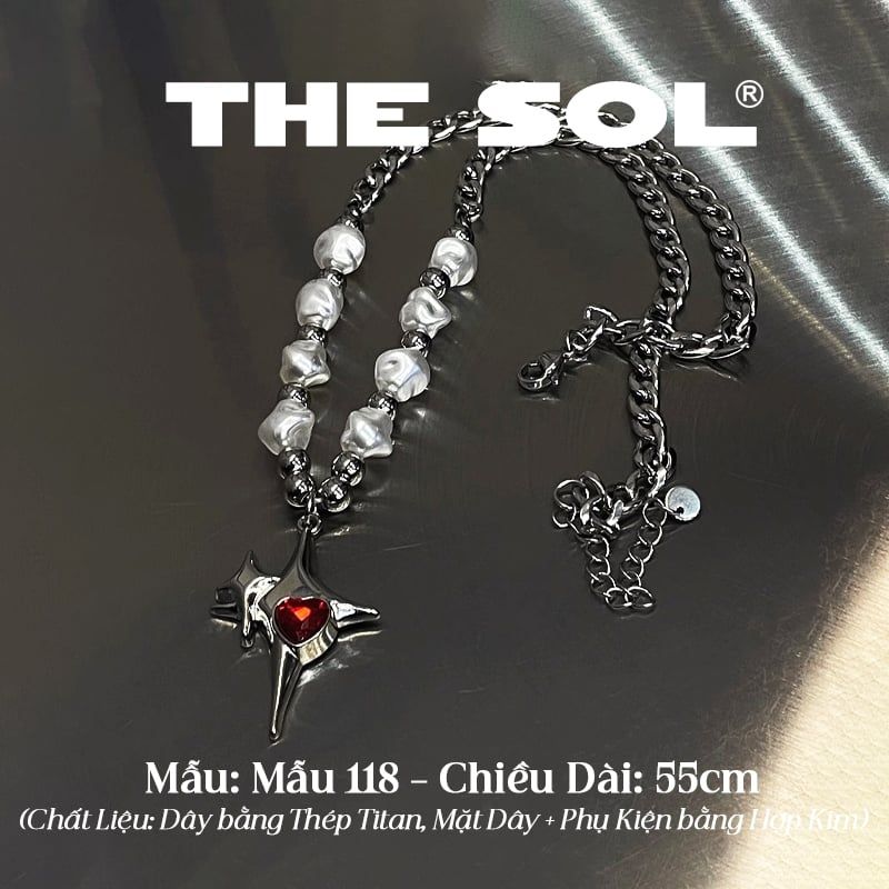  Dây Chuyền Titan Unisex Red Bling - Mẫu 118 