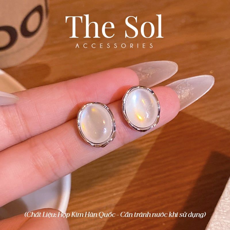  Bông Tai Hàn Quốc White Opal 