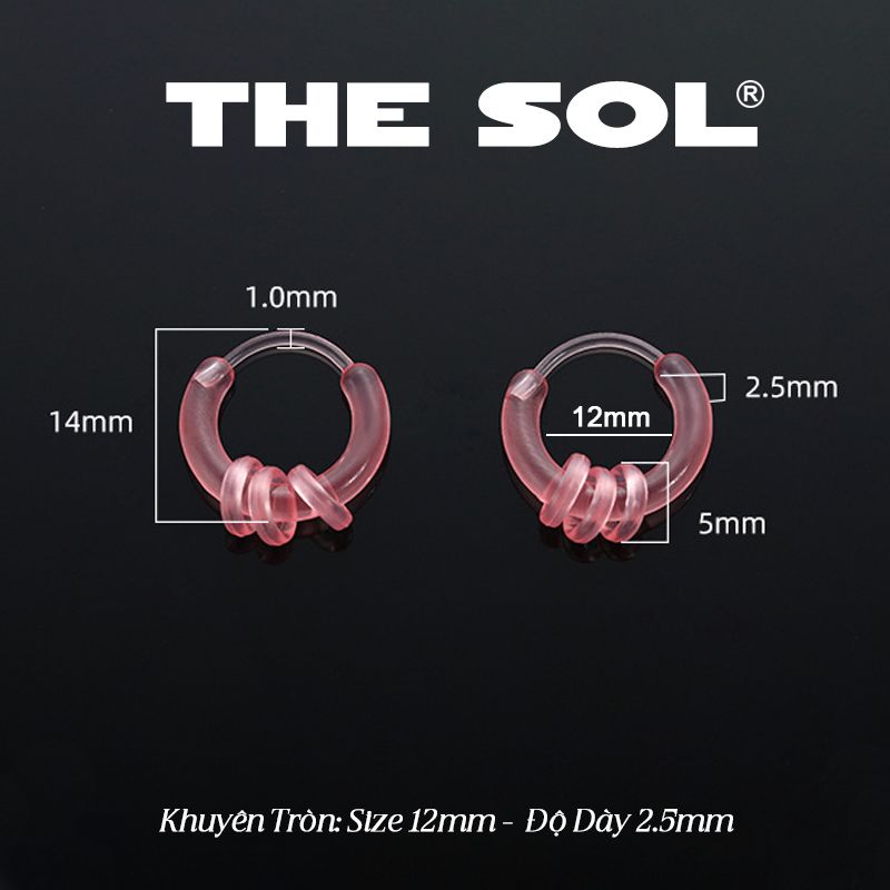  Khuyên Tai Nhựa Khuyên Tròn 3 Vòng Nhỏ 
