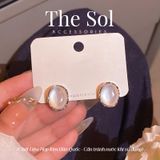  Bông Tai Hàn Quốc White Opal 