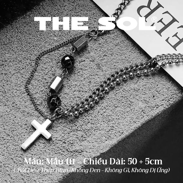  Dây Chuyền Titan Unisex Black Gems - Mẫu 111 