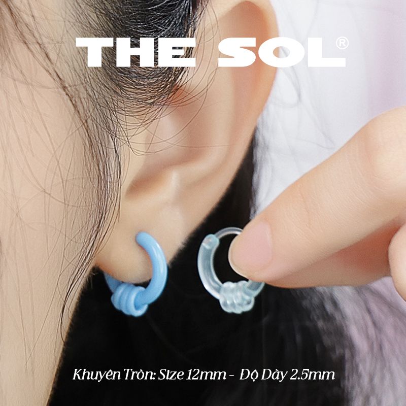  Khuyên Tai Nhựa Khuyên Tròn 3 Vòng Nhỏ 