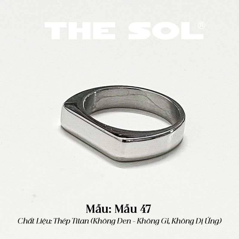  Nhẫn Titan Unisex Basic Rectangle - Mẫu 47 