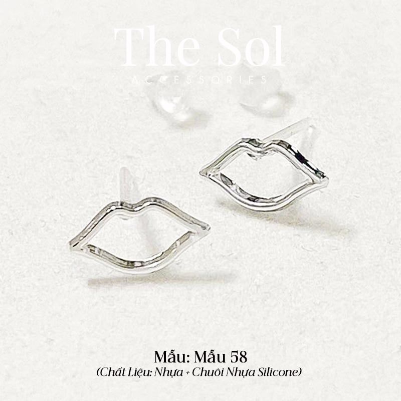  [SHOPEE] Bông Tai Nhựa Nhiều Mẫu Chuôi Su - Màu Bạc 