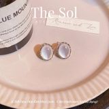  Bông Tai Hàn Quốc White Opal 