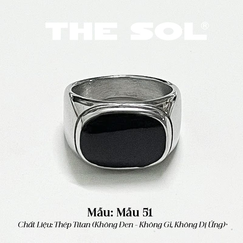  Nhẫn Titan Unisex Black Oval - Mẫu 51 