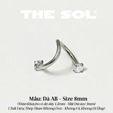  Khuyên Tai Titan Chữ S Xoắn 2 Đầu Ngọc 