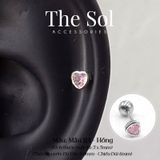  Khuyên Tai Thép Xi Mạ Dia Mini Heart - Mẫu 114 