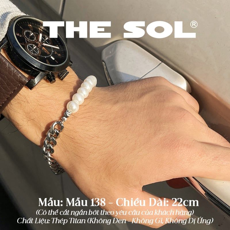  Lắc Tay Titan Unisex Pearl Chain - Mẫu 138 