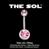  Khuyên Rốn Titan Unisex Đính Đá 2 Đầu 