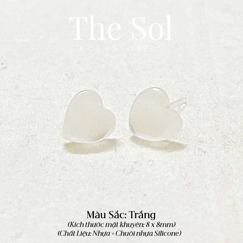  Bông Tai Nhựa Đính Trái Tim Sắc Màu 