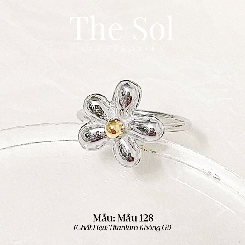  Nhẫn Titan Golden Blossom - Mẫu 128 