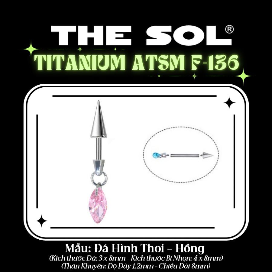  Khuyên Tai TITANIUM ATSM F-136 VERTICAL HELIX 