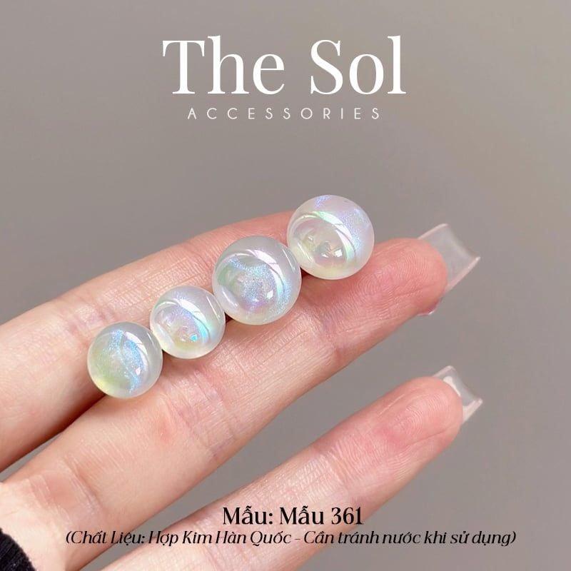  Bông Tai Hàn Quốc Hologram Bean - Mẫu 361 