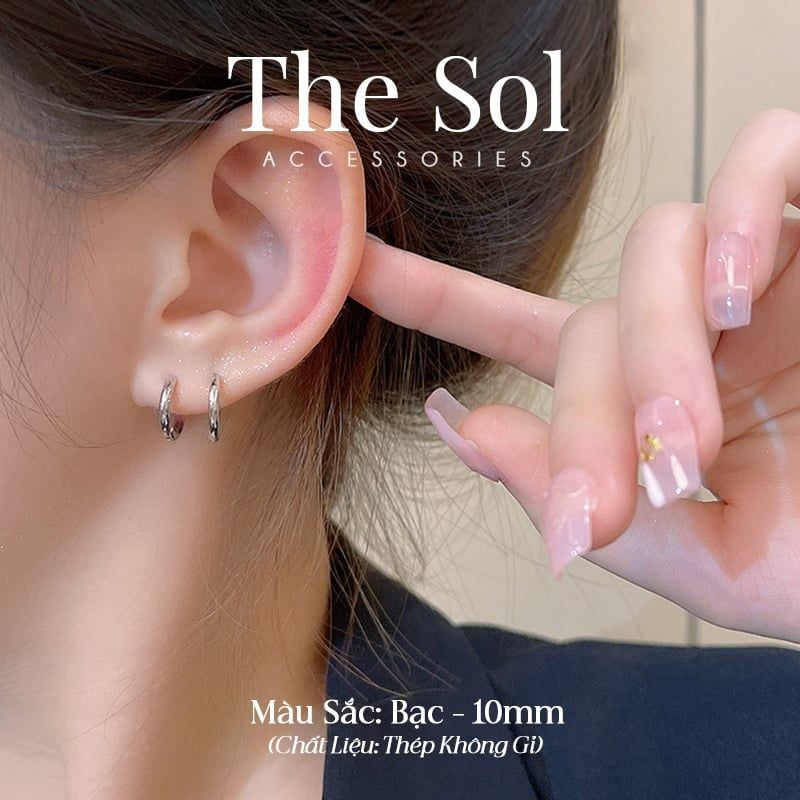  Bông Tai Thép Không Gỉ Tròn Hoop 2mm 