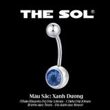  Khuyên Rốn Titan Unisex Bi Tròn Đính Đá 