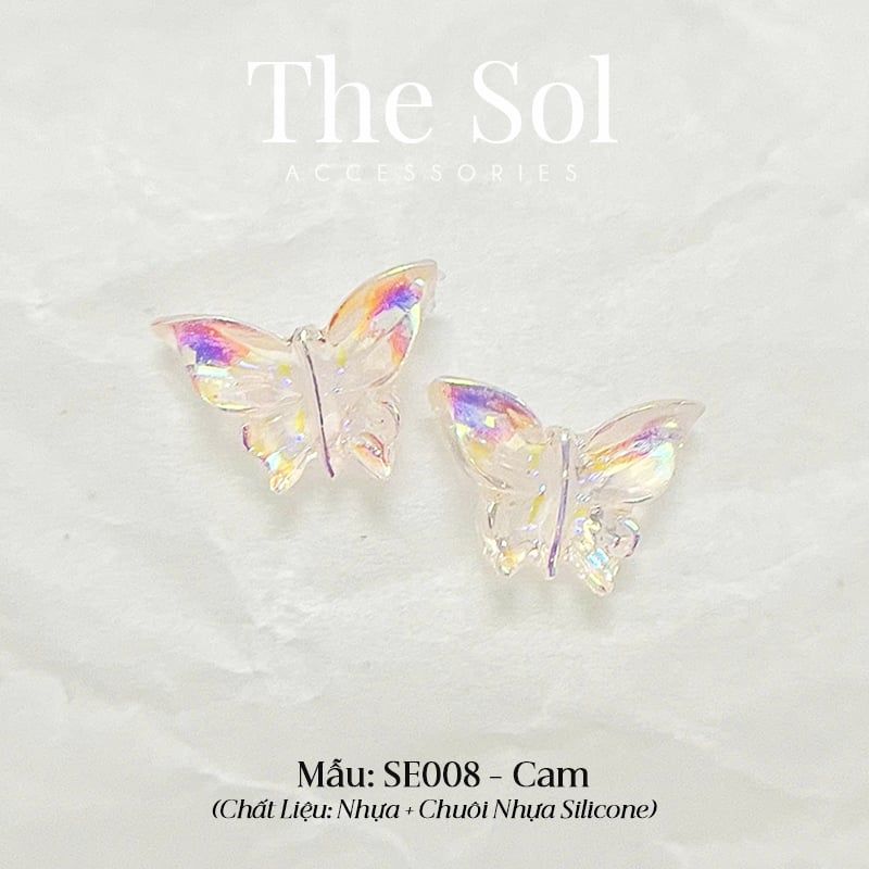 Bông Tai Nhựa Hologram Butterfly 