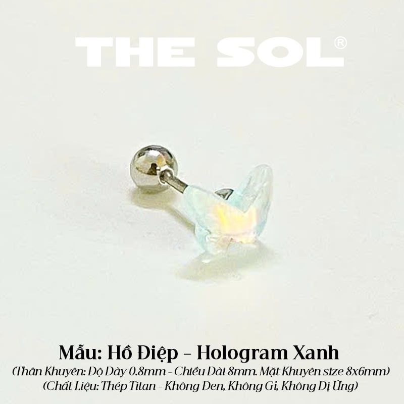  Khuyên Tai Thép Titan Màu Sắc Hologram 