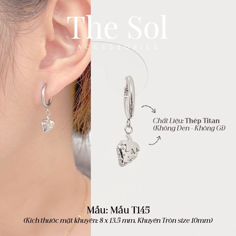  Khuyên Tai Titan The Strawberry - Mẫu T145 