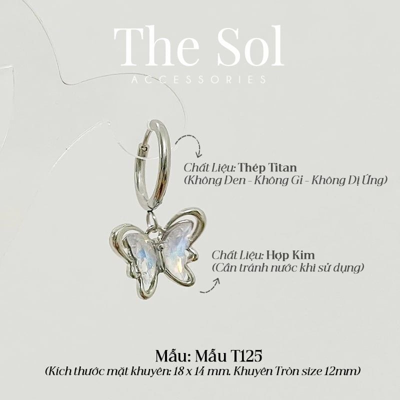  Khuyên Tai Titan The Butterfly - Mẫu T125 