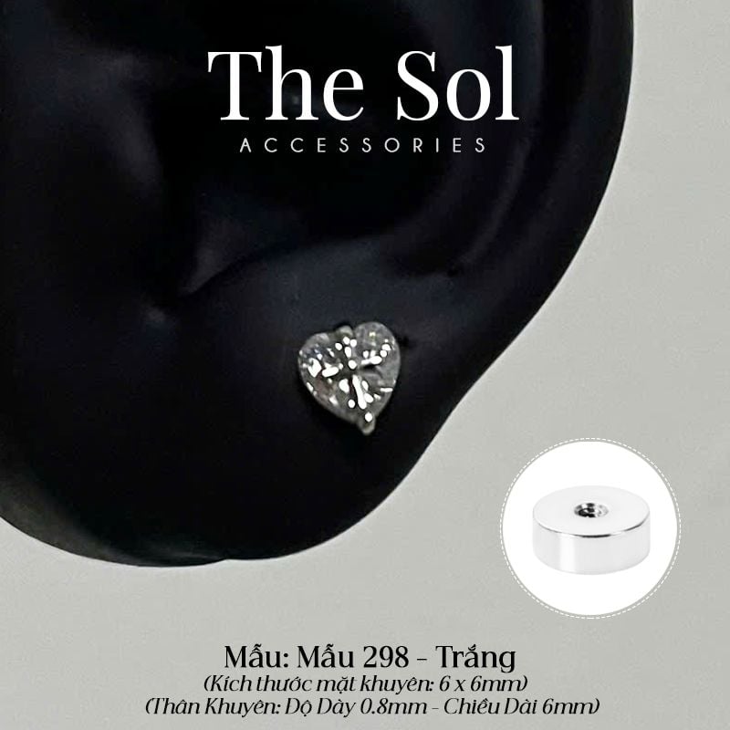  Khuyên Tai Thép Xi Mạ Cross In Heart - Mẫu 298 