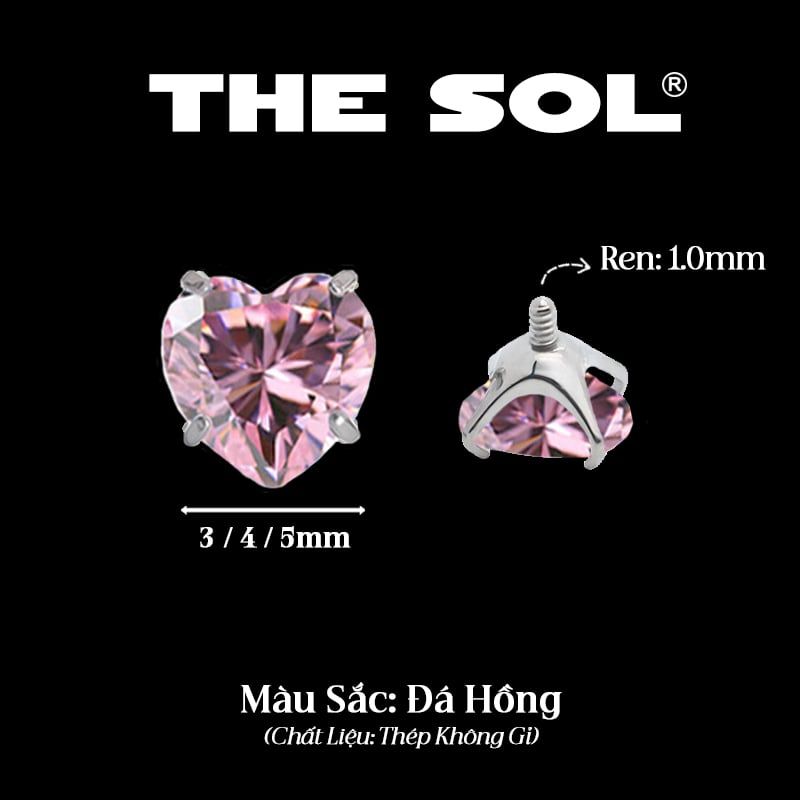  Mặt Đá Riêng Lẻ Dành Cho Khuyên Ren 1.0mm - Đá Trái Tim 