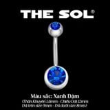  Khuyên Rốn Titan Unisex Đính Đá 2 Đầu 