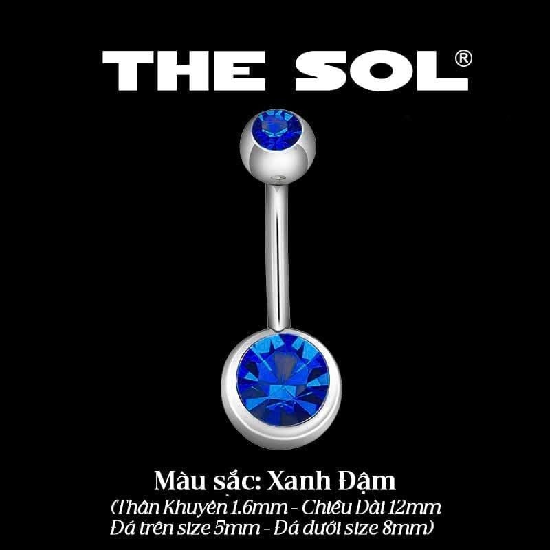  Khuyên Rốn Titan Unisex Đính Đá 2 Đầu 