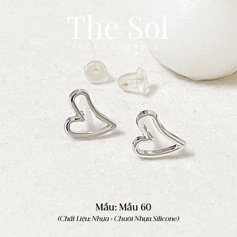  [SHOPEE] Bông Tai Nhựa Nhiều Mẫu Chuôi Su - Màu Bạc 