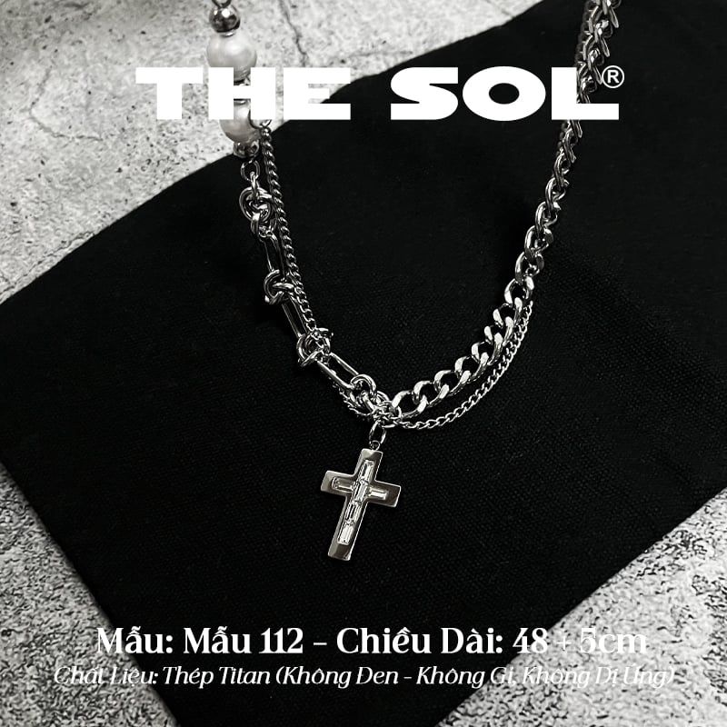  Dây Chuyền Titan Unisex Diamond Cross - Mẫu 112 