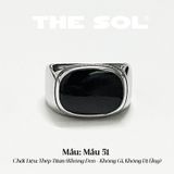  Nhẫn Titan Unisex Black Oval - Mẫu 51 
