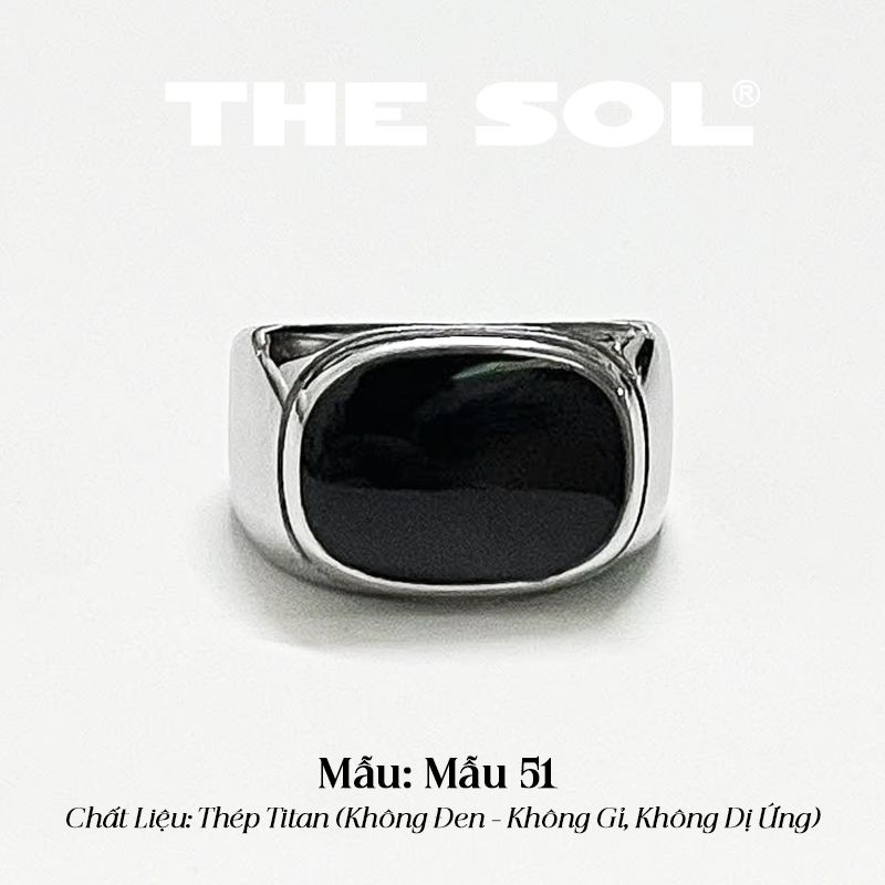  Nhẫn Titan Unisex Black Oval - Mẫu 51 