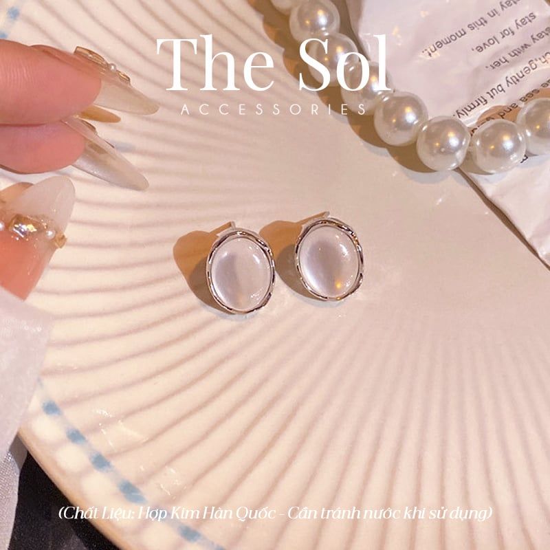  Bông Tai Hàn Quốc White Opal 