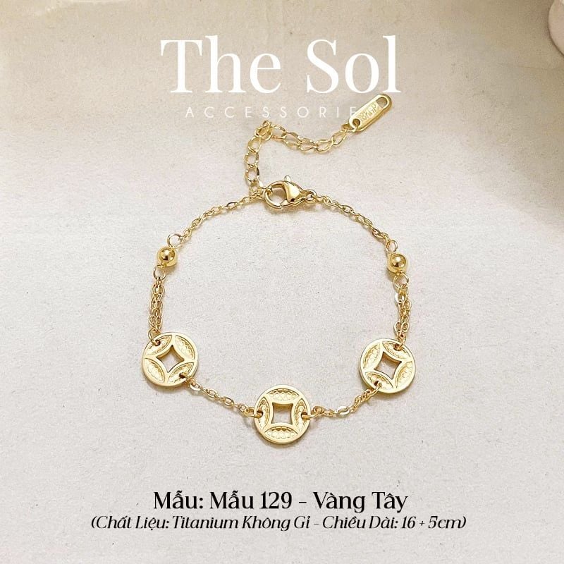  Lắc Tay Titan Triple Coins  - Mẫu 129 