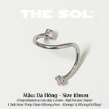  Khuyên Tai Titan Chữ S Xoắn 2 Đầu Ngọc 