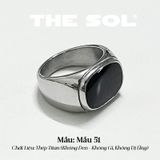  Nhẫn Titan Unisex Black Oval - Mẫu 51 