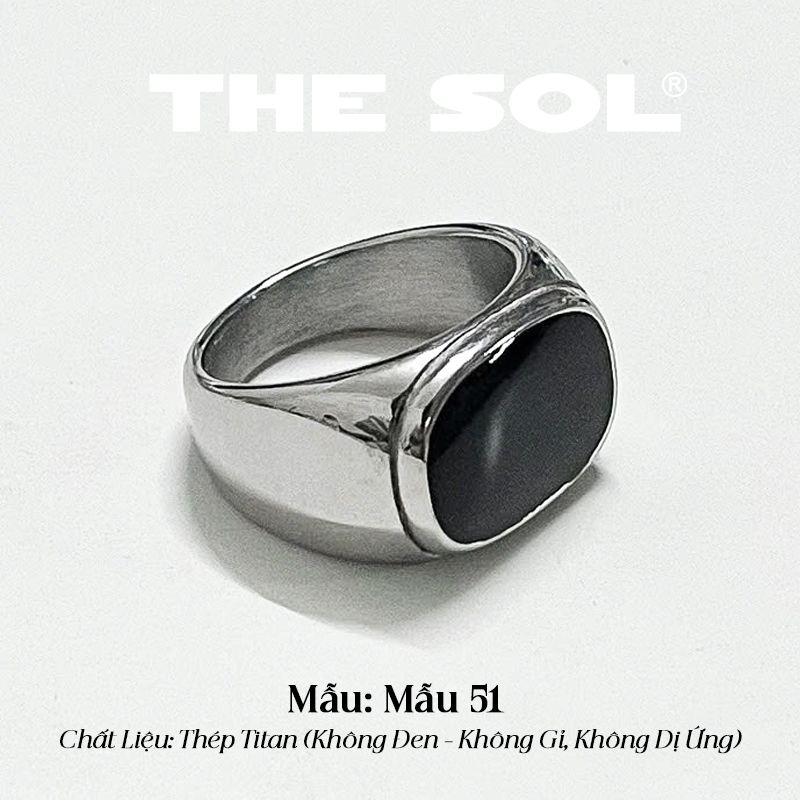  Nhẫn Titan Unisex Black Oval - Mẫu 51 