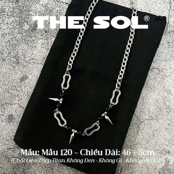  Dây Chuyền Titan Unisex Black Gemstone - Mẫu 120 