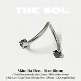  Khuyên Tai Titan Chữ S Xoắn 2 Đầu Ngọc 