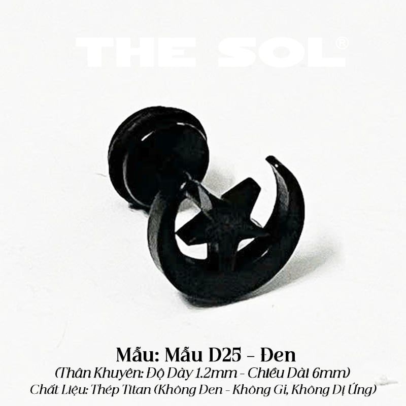  Khuyên Tai Titan Unisex Moon Star - Mẫu D25 