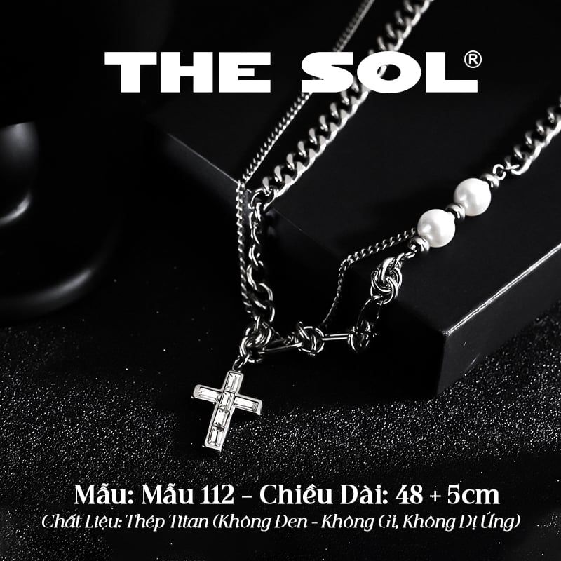  Dây Chuyền Titan Unisex Diamond Cross - Mẫu 112 